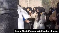 په افغانستان کې د روغتیايي زده‌‌کړو په مرکزونو کې د افغان نجونو پر زده‌کړو د بندیز پر وړاندې د محصلانو د اعتراضیه غونډې انځور