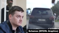 До комплексу заїжджало авто Сергія Карамушки – обвинуваченого в одержанні хабаря у майже 50 тисяч доларів і нині звільненого співробітника спецслужби