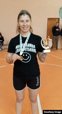 Татьяна Тиц на соревнованиях по волейболу в Пудоже