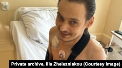 Ільля Жалезьнякоў у шпіталі неўзабаве пасьля перасадкі сэрца, архіўнае фота