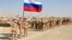 Российские войска перед началом совместных военных учений с Таджикистаном и Узбекистаном к северу от таджикской границы с Афганистаном 10 августа