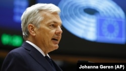 Comisarul european pentru justiție, Didier Reynders, la o sesiune plenară a Parlamentului European, Bruxelles, 19 mai 2021