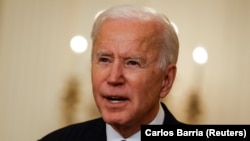 U.S. President Joe Biden: "We will leave, the question is when we leave." (file photo)