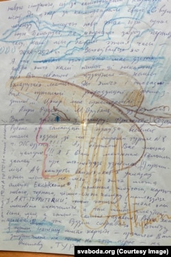 Аўтапартрэт Алеся Пушкіна, намаляваны ім у зьняволеньні, зборы Музэя Вольнай Беларусі