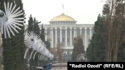 قصر ریاست جمهوری تاجیکستان. عکس جنبه تزئینی دارد
